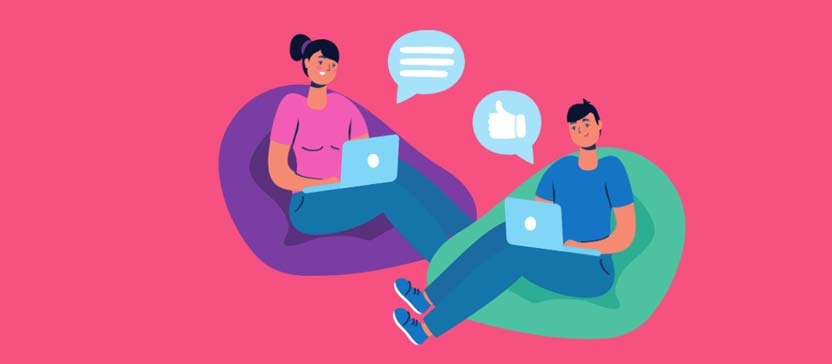 Graphic showing people collaborating