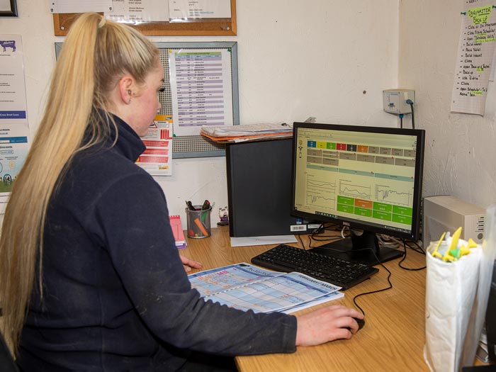 Secretary working in a farm office.