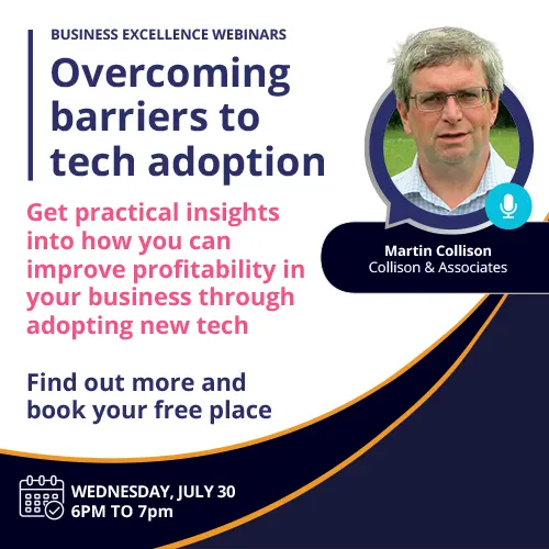Martin Collison will host our webinar on overcoming the challenges to adopt technology on farms.