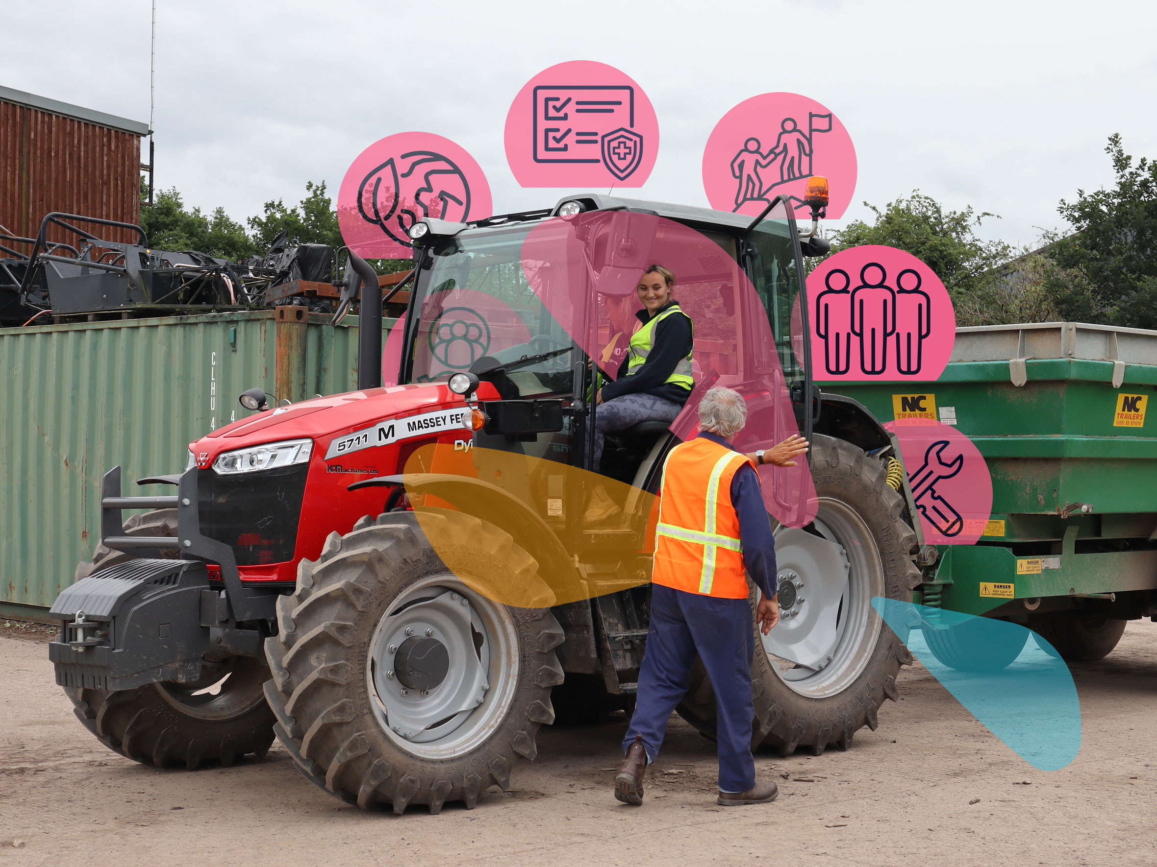 Young farmers developing new skills in a practical training session.