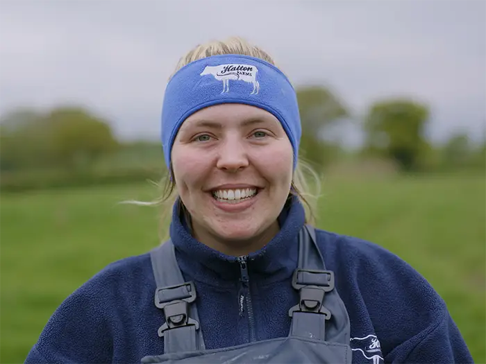 Halton Farms youngstock manager Leah Griffiths. Photographer: Recut Collective.