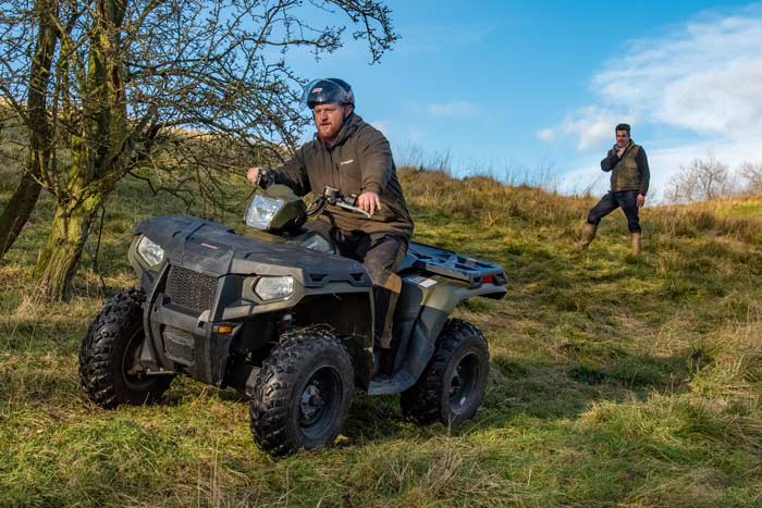 Edward Todd monitoring Callum Frost on an ATV course at VA Training, Northallerton. Photograph: John Eveson.