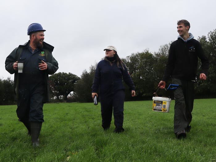 Alex Hodge and some of his students at Myerscough College having completed some practical training in the field.