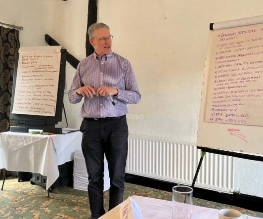 Alistair Gibb delivering a workshop on coaching for retaining staff.