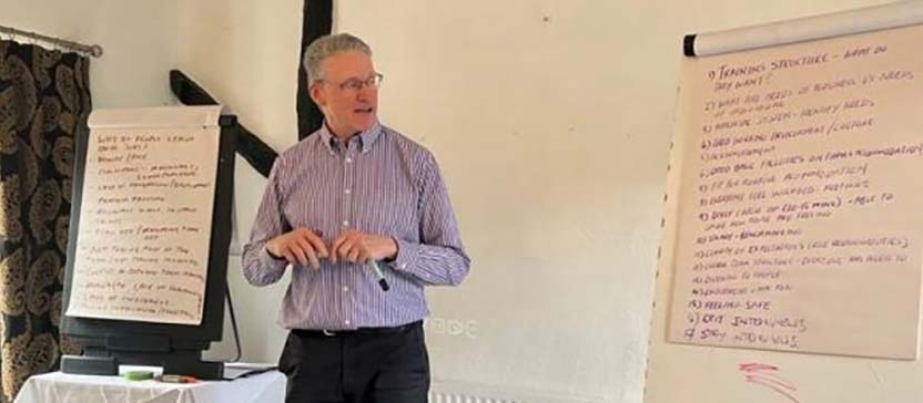 Alistair Gibb delivering a workshop on coaching for retaining staff.