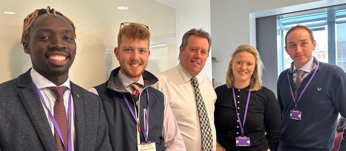 Minister Spencer (centre) with some of the new entrants at the roundtable meeting.