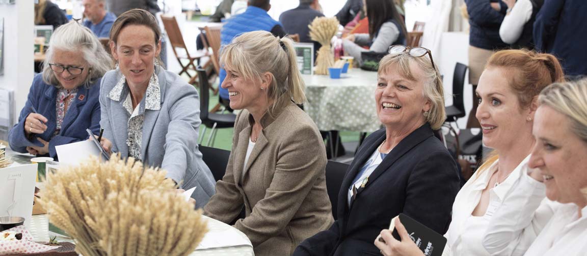 TIAH Careers Manager Ruthie Peterson and NFU President Minette Batters in conversation at the Great Yorkshire Show.