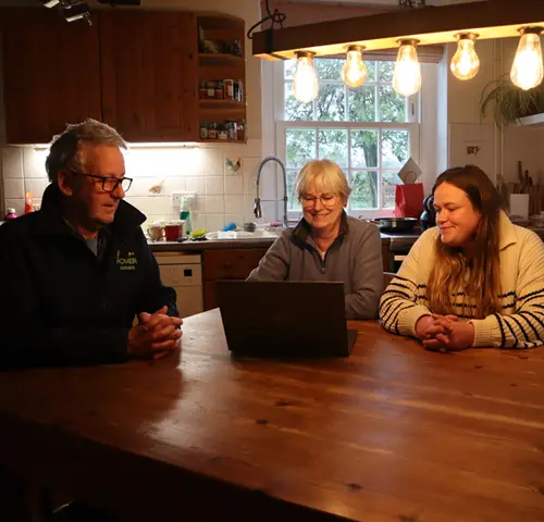 David, Jane and Anne Homer, looking into their farm's succession plan. Picture: TIAH.