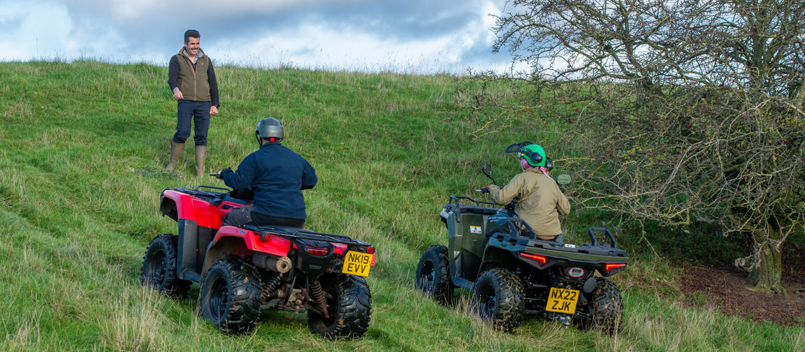 Helmets should always be worn when working with ATVs.