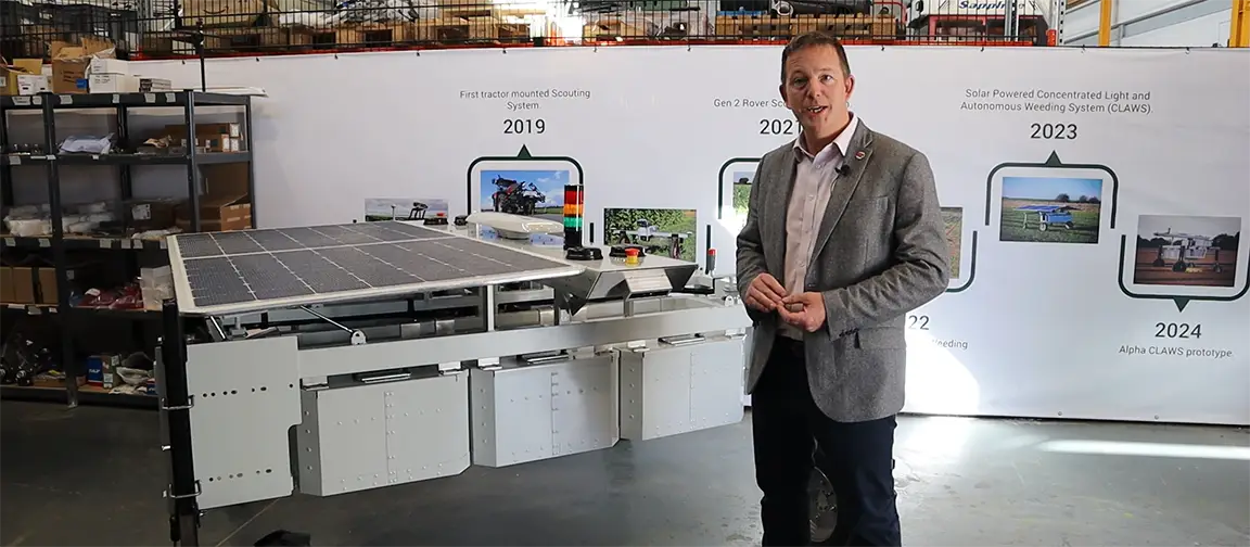 CLAWS offers a sustainable way of eliminating weeds in organic crops, says Earth Rover CEO James Miller. Picture: Riccardo Magliola/tiah.org.