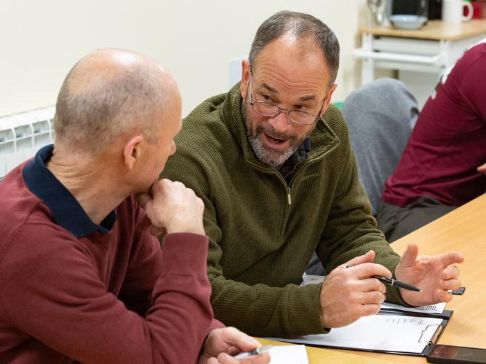 Farmers on a training course at Vicky Anderson Training, Northallerton. Graeme Gill (right) and Bede Wilkinson. Picture: John Eveson.