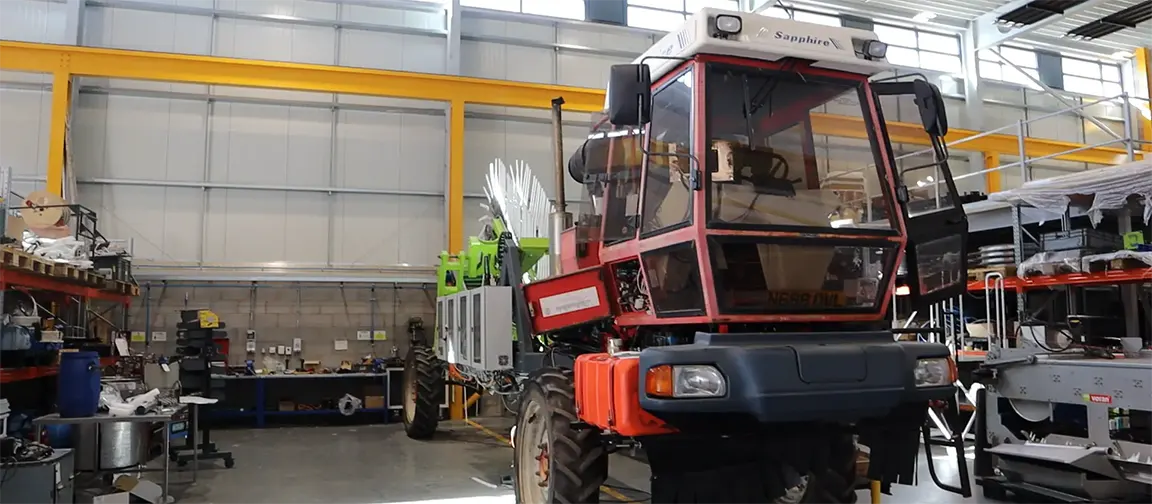 The broccoli harvester can work at speeds up to 4kph. Picture: Riccardo Magliola/tiah/org.