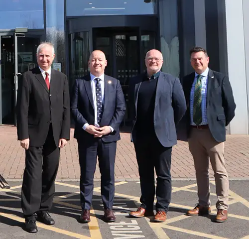 Left to right, Defra Minister Daniel Zeichner, Professor Ken Sloan, Dr. Peter Quinn and Stephen Jacob discussed the future or farming and growing, and how technology and skills would help deliver that.